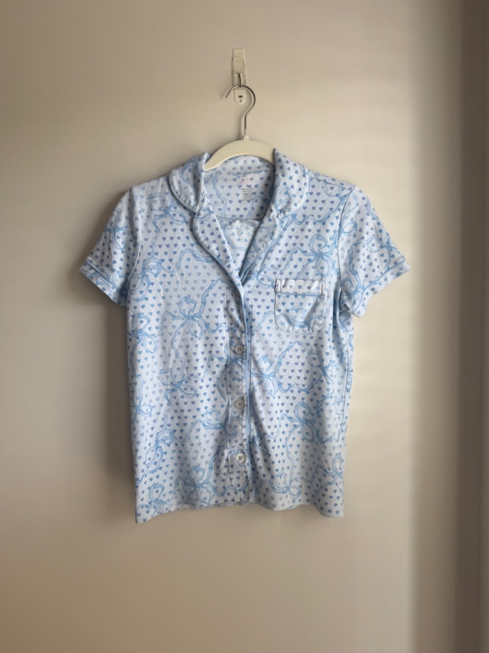 Roller Rabbit x LoveShackFancy Luna Bow Hearts Short Sleeve Polo Pajamas